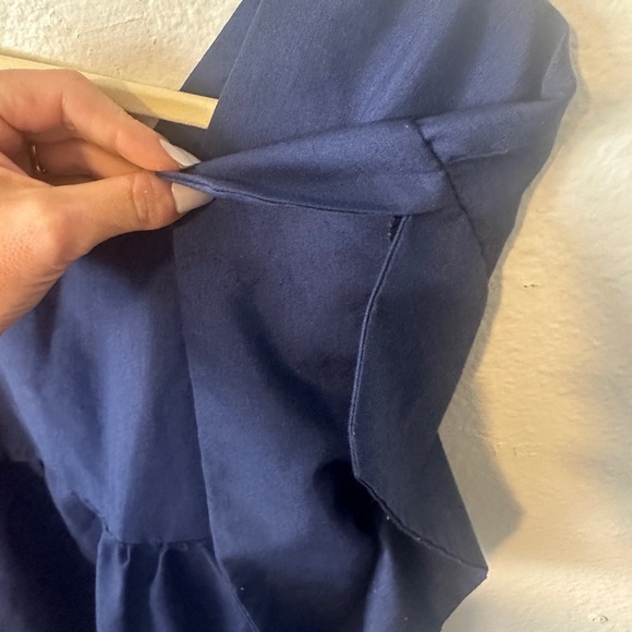 Handmade hand Embroidered Vintage Mexican Huipil Dress Caftan Gown Blue boho - Picture 8 of 11